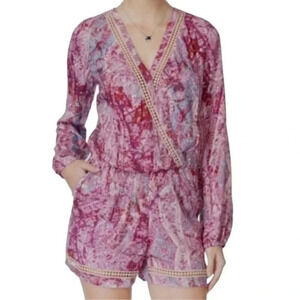 Jessica Simpson | Mauve & Pink Embroidered Bohemian Print Romper Size XS